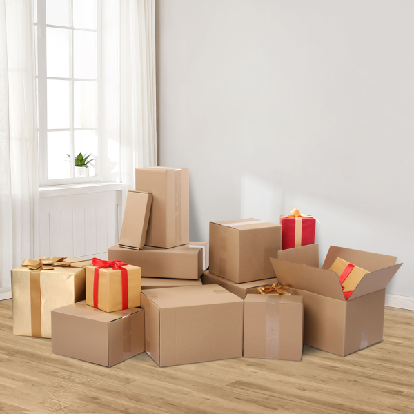 50pcs  16" x 12" x 8"（40.6x30.5x20.3cm） 厚度3mm 瓦楞纸箱 牛皮纸色-9