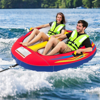 Inflatable Towable Tube for Boating with Drainage