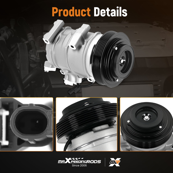 空调压缩机带离合器替换件适用于Honda Odyssey 2008-2017 Acura MDX ZDX 3.7L CO10840C-4