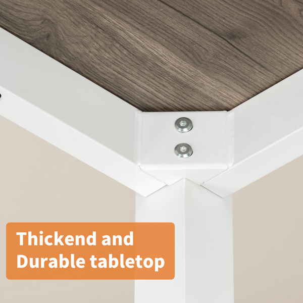 FCH 灰色桌面+白色管架 P2 刨花板贴三胺 钢脚 110cm 电脑桌-8