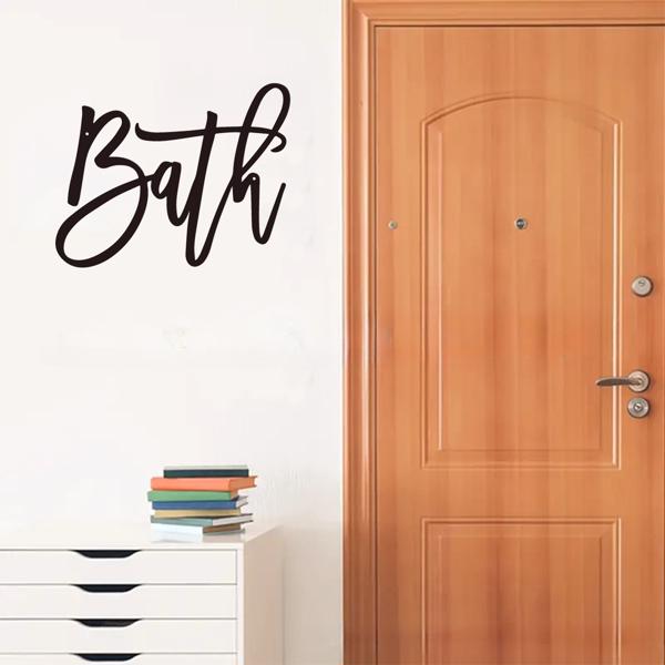 现代农家乐设计浴室标志：浴室金属字墙装饰的化妆室和浴室。这个墙壁雕塑为您的洗手间墙壁带来了优雅和永恒的吸引力，创造了一个放松和诱人的空间（TikTok、temu下自提）-8