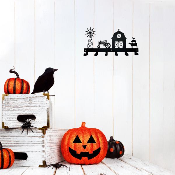 1PC，坚固的金属挂壁式储物架，带挂钩，非常适合挂外套，钥匙，毛巾等。一个多功能和实用的支架。实用钩子。（TikTok、temu下自提）-26