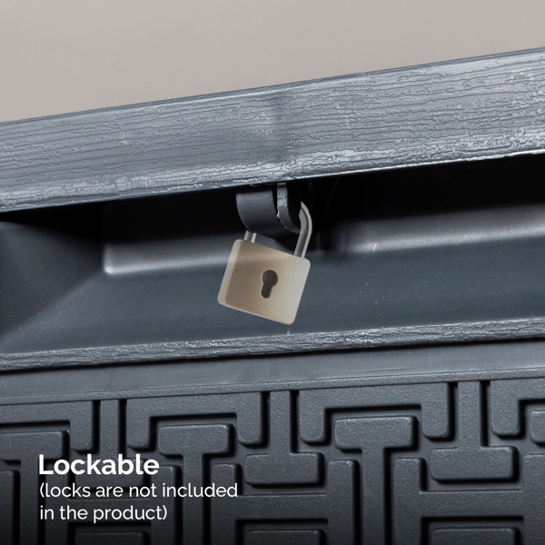 90gal 灰色 迷宫纹 塑料 注塑 庭院塑料收纳箱-5