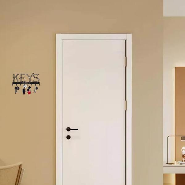 1pc金属墙安装钥匙挂钩：一个时尚的装饰墙装饰。冲孔/粘接安装存储解决方案，确保简单和整洁的关键组织（TikTok、temu下自提）-3