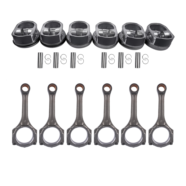 活塞套装 Piston Rings & Connecting Rods Kit Replacement for Toyota 4Runner FJ Cruiser Tacoma 4.0L 1GR-FE 13101-0P020-4