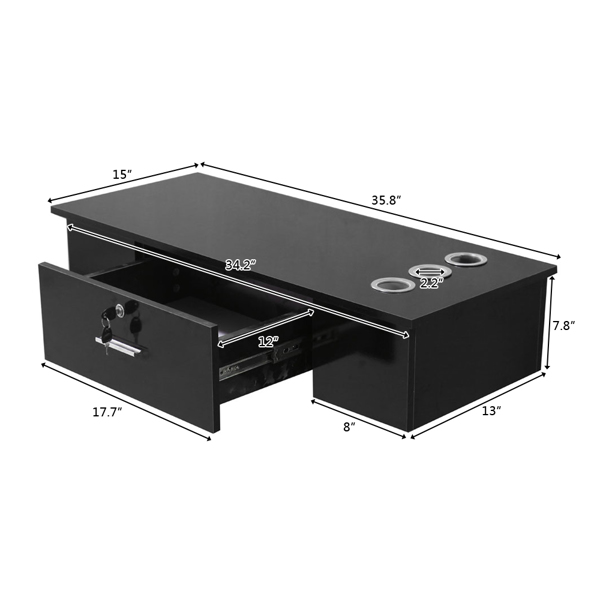 【WC】壁挂式造型理发美容美发Spa沙龙设备 带锁  黑色-7