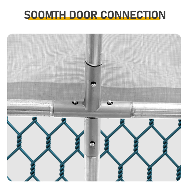 6*3*2m/19.7x9.8x6.5 ft  圆弧顶鸡舍 拼接 镀锌管 180gPE雨布 金属 铁鸡兔笼-5