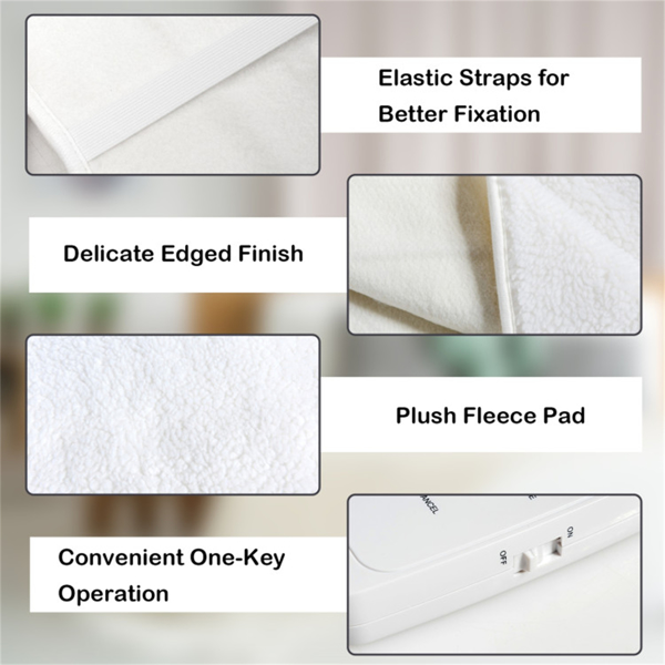 71 x 31英寸按摩床加热器加热垫，5个加热设置，可机洗设计（白色）-5