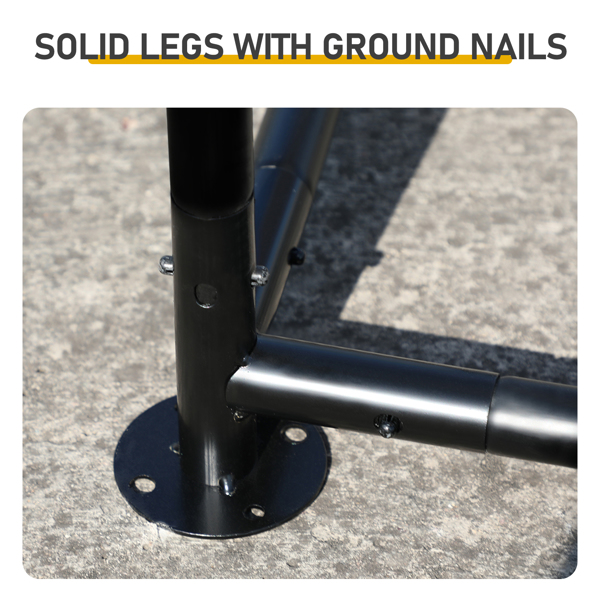 6*3*2m/19.7x9.8x6.5 ft  黑色 尖顶 拼接 180gPE雨布 镀锌管 电泳 铁鸡兔笼-9