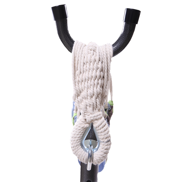 9ft 绿小条 黑底银花架子 2*1.5m涤棉吊床 铁吊床套装 330.00lbs-17