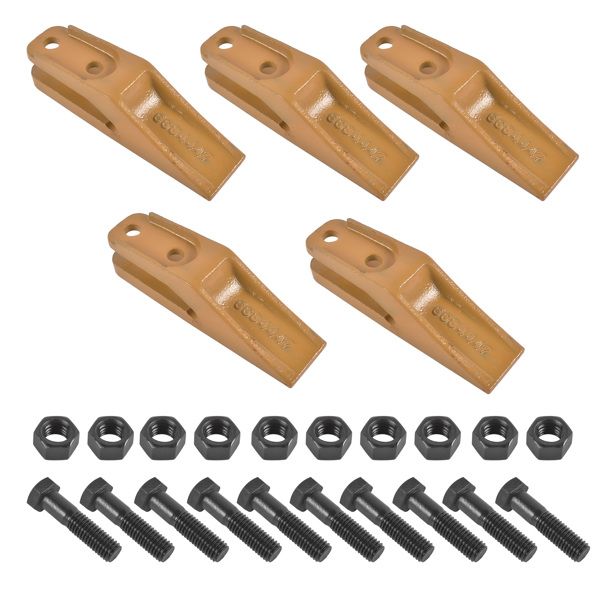 斗齿 6684447 Skid Steer Bucket Teeth 5PK with Bolt & Nuts 10PK 1A1460 1F7958 Fit for 5/8" Bucket Lip-2