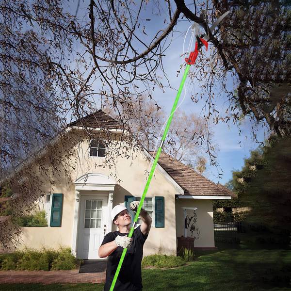 （物流随机发，自提可发加拿大）-二合一手动杆锯-SK5钢剪枝机，双钩锯片，牛津收纳袋+修剪树木的护目镜/手套-4