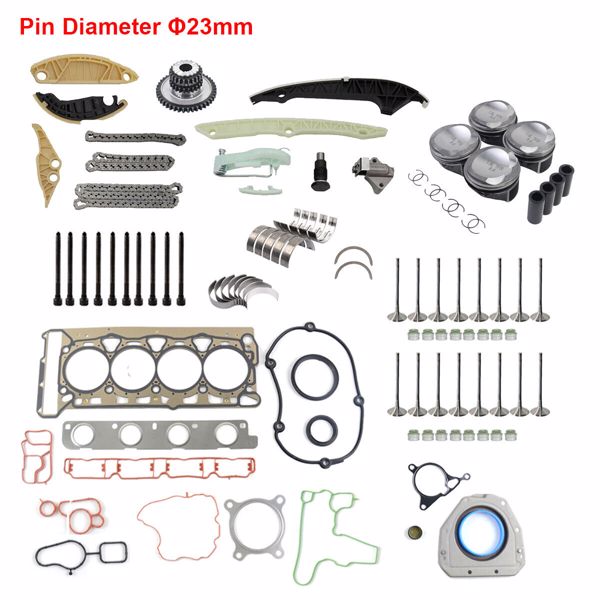 活塞套件 Engine Overhaul Rebuild Kit Replacement for Audi VW 1.8 TFSI Jetta A4 TT Passat Golf Φ23mm 06H109158H 06H107065CP -2
