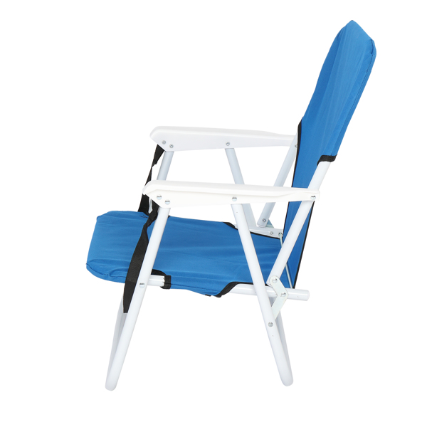 座高10.2"宽18.1"深15.7" 蓝色牛津布 铁沙滩椅 白色铁框架 100.00kg-17