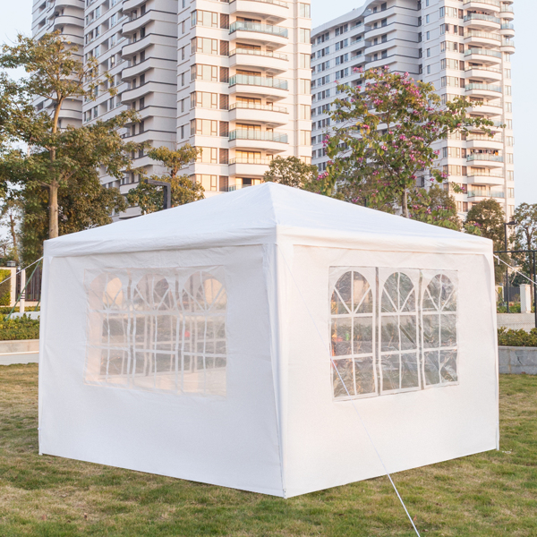 3*3m 3片面 螺旋管 凉棚 白色 PE布 喷塑铁管-25