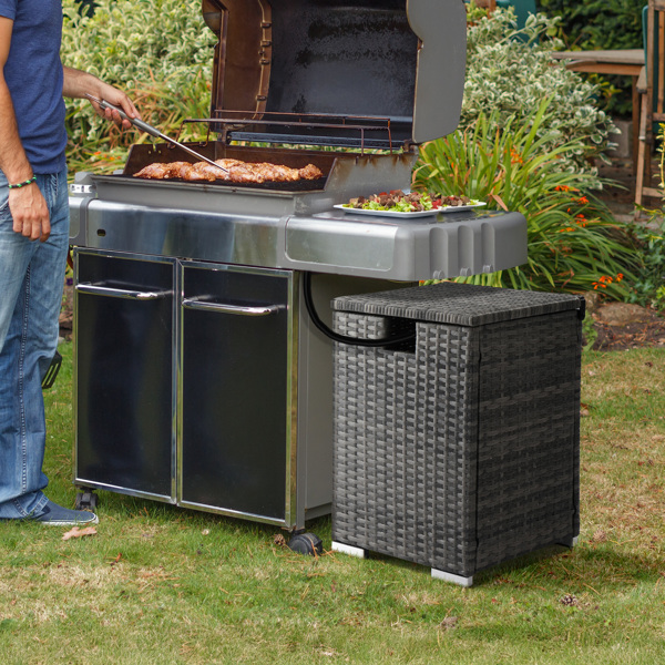 燃气瓶收纳  灰色渐变藤条 40*40*57cm 编藤边桌-7