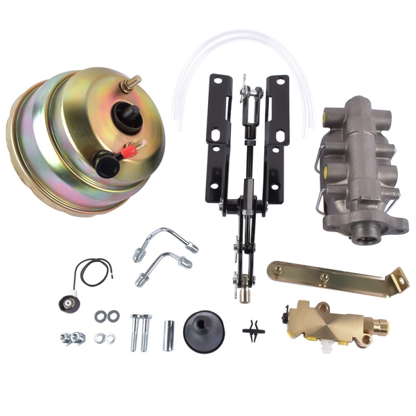 刹车总成 8” Dual Zinc Power Brake Booster Master Cylinder Disc Drum Kit Fit for Chevy GMC Truck C10 Suburban 1967-1972-1
