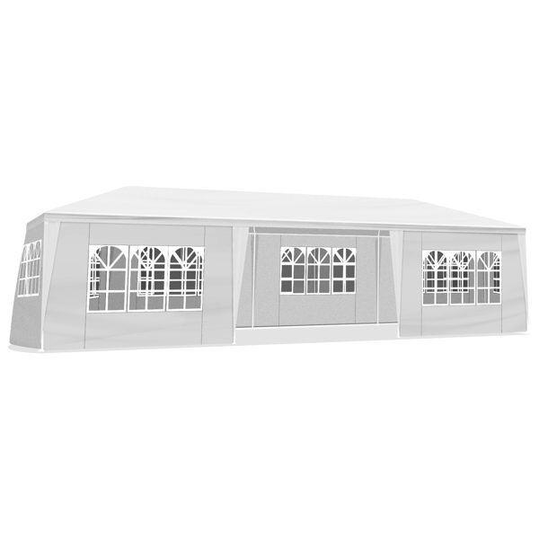 10*30ft  白色 7围  仿折叠棚  7窗  PE布 喷塑铁管-16