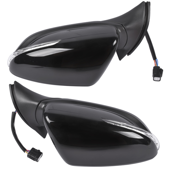 后视镜 Left & Right Side Black Power Heated Mirror with Signal Light Fit for Kia Forte LX Sedan 4-Door 1.8L 2.0L L4 GAS DOHC 2014-2016 87620A7210 87610A7210-4
