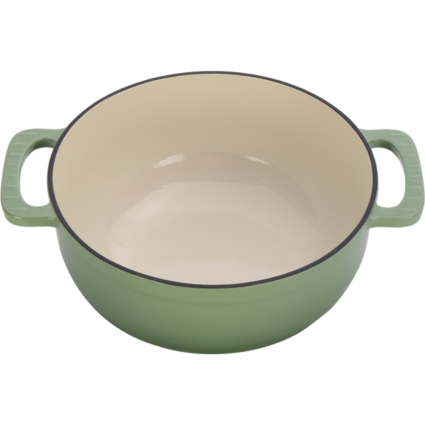 铸铁 6QT 烹饪锅具 渐变绿 含两个硅胶手套 珐琅锅-3