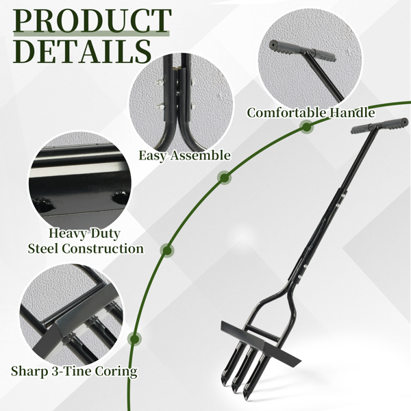 30.5*12.5*109CM 黑色 松土耙 带简易工具 T把松土器-8