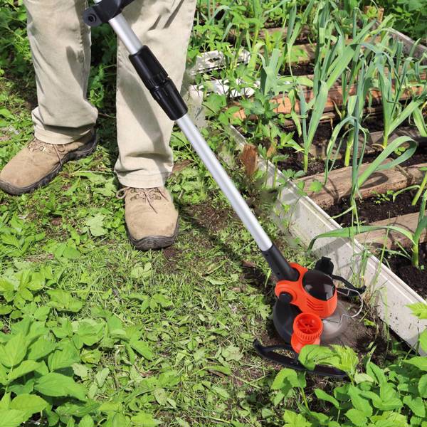 （物流随机发，自提可发加拿大）-无线轮式草坪修剪机 - 800W纯铜电机（15000转/分钟），2块21V 3000mAh电池，3种刀片（塑料/锯齿/不锈钢）及高度可调轮子-11