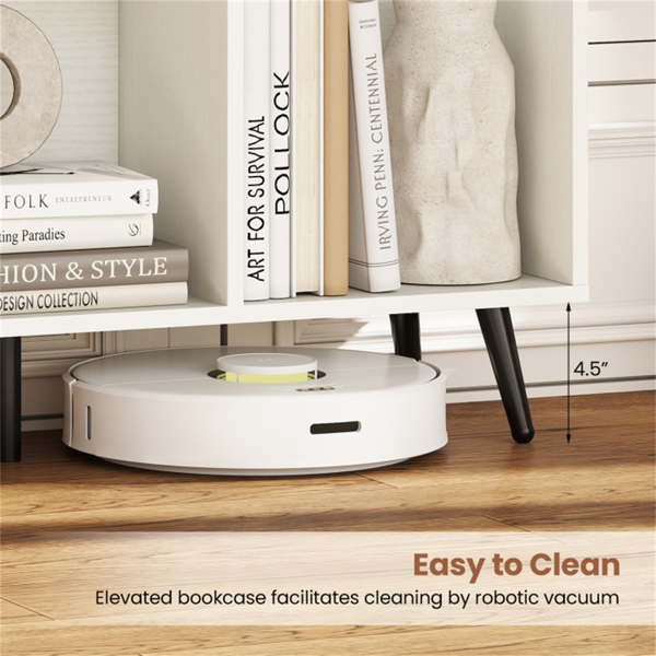 8立方书架3层现代储物架，带5个金属腿书架-9