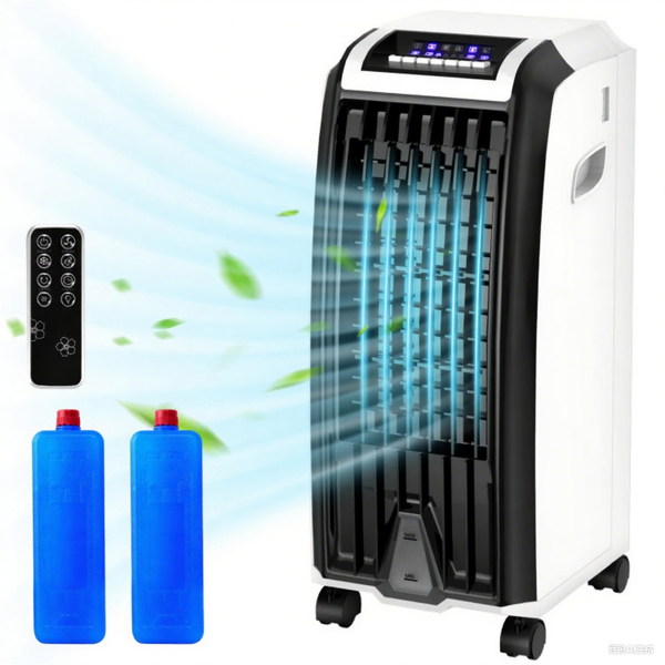 三合一空气冷却器、风扇和加湿器-蜂窝冷却垫、负离子发生器、遥控器和定时器，是家庭/办公室的理想选择 -3
