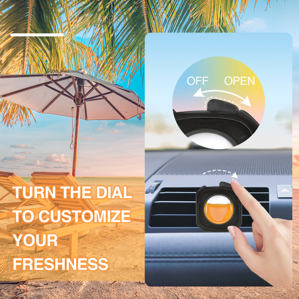 (亚马逊禁售，周末不处理订单) 夏威夷香气汽车空气清新剂通风夹，6个汽车清新剂通风夹，4毫升，汽车空气净化器，汽车清新剂-6