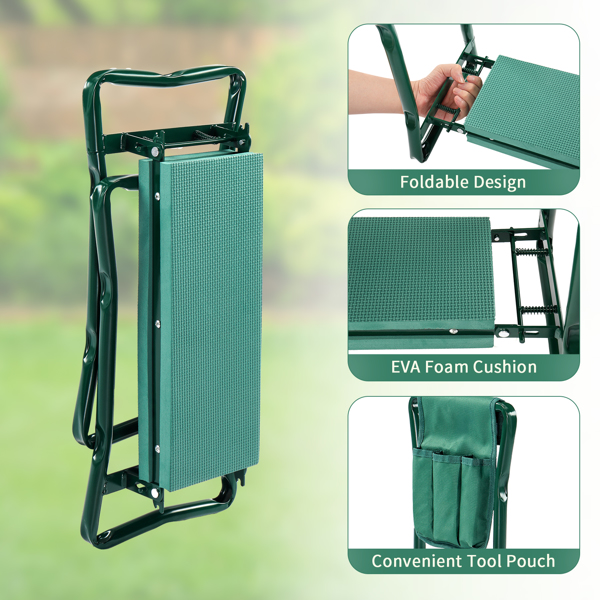 24*10.8*19.7inch 绿色 铁+EVA 折叠 折叠 园林跪凳-11
