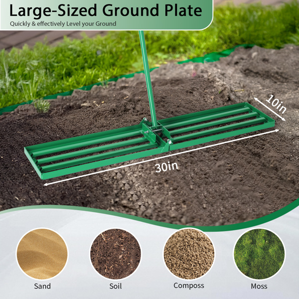 30*9.8*75inch 绿色草坪平整器 杆子拆装 铁 杆式工具-3