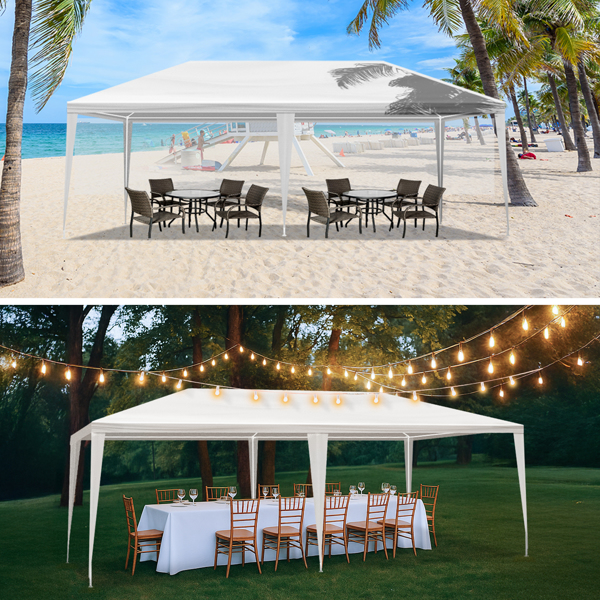 10X20ft 白色 无围布 仿折叠棚 喷塑钢管 PE布 LT-6