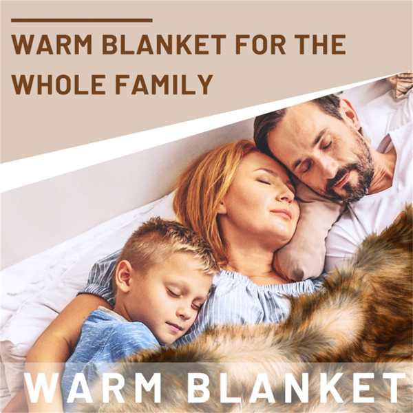 豪华人造毛皮毯-双面设计（870克貂皮/550克羊毛），柔软保暖，理想的室内/室外使用（54英寸x36英寸）-8