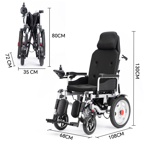  1,228 / 5,000 24V 12AH 折叠式斜躺电动轮椅，成人助行辅助-8