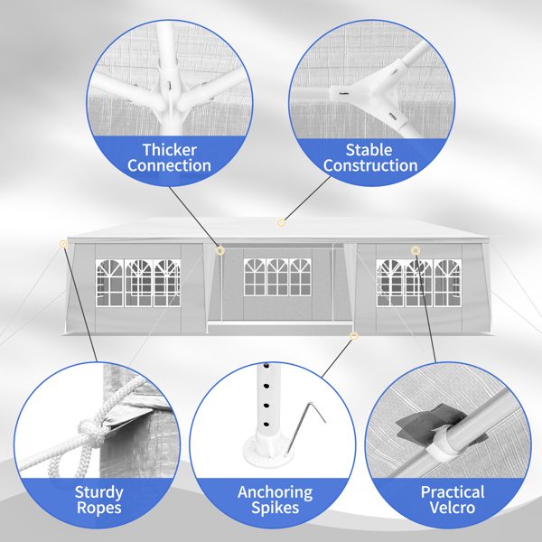 10*30ft  白色 7围  仿折叠棚  7窗  PE布 喷塑铁管-5