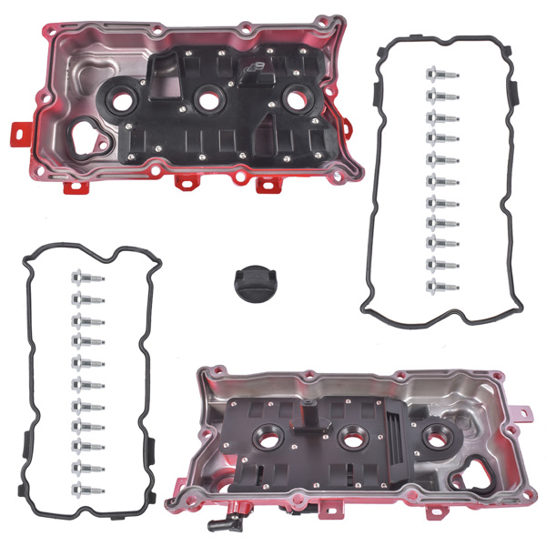 气门室盖 2x Red Valve Covers Aluminum Fits for Infiniti JX35 2013 QX60 2014 Nissan Altima Pathfinder 2007-2014 3.5L 13264JA10B 13264JA10A-5