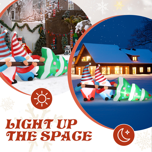 7ft  地精拉圣诞树 6颗LED灯 束口袋 圣诞充气装饰 12V 12V,1250mA 美规-4