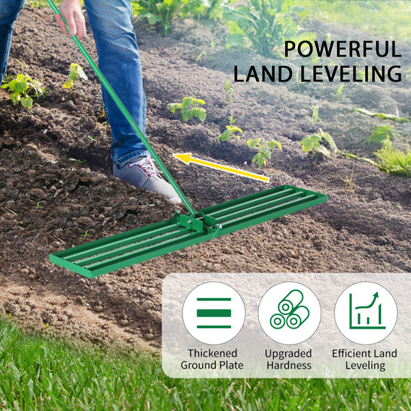 36*9.8*75inch 绿色草坪平整器 杆子拆装 铁 杆式工具-9