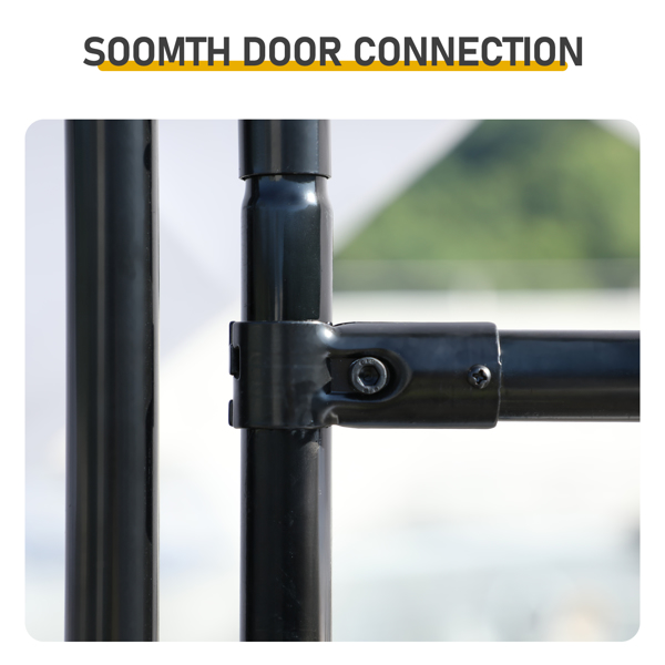 6*3*2m/19.7x9.8x6.5 ft  黑色 尖顶 拼接 180gPE雨布 镀锌管 电泳 铁鸡兔笼-5