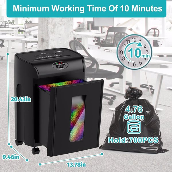 最多可碎15张断状碎纸机，P-4安全等级,4.76加仑碎纸箱，三键控制，防卡纸设置，可碎CD，信用卡，信封，邮件，适用于家庭及办公场所-5