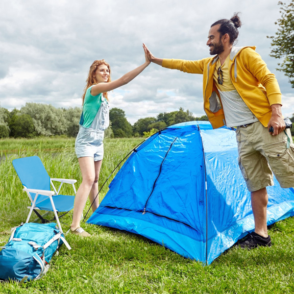 座高10.2"宽18.1"深15.7" 蓝色牛津布 铁沙滩椅 白色铁框架 100.00kg-29