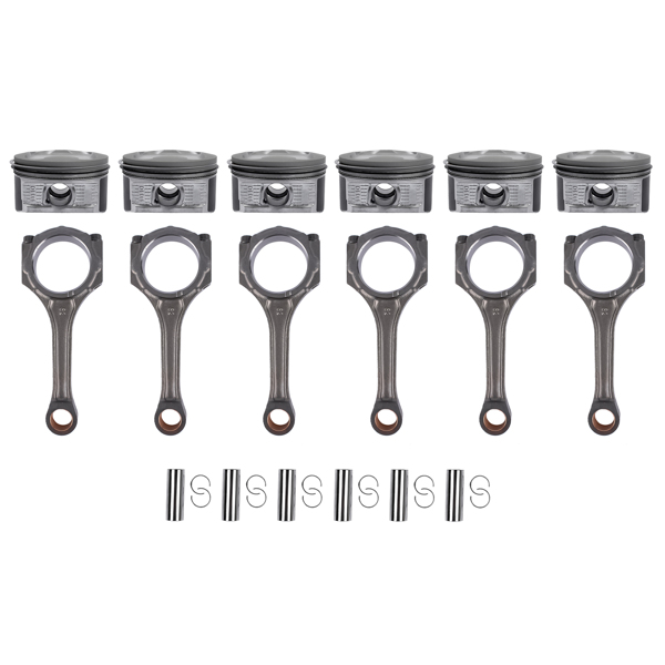 活塞套装 Piston Rings & Connecting Rods Kit Replacement for Toyota 4Runner FJ Cruiser Tacoma 4.0L 1GR-FE 13101-0P020-1