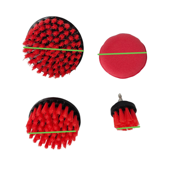 洗车清洁刷18件套电钻刷清洁套装猪鬃木柄圆头细节刷 汽车清洁套装-4