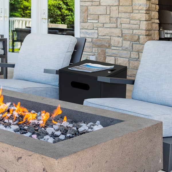 41*41*50.5cm 方形 黑色 翻盖 燃气收纳 庭院铁边桌-14