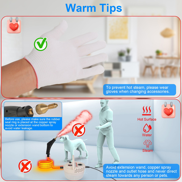 （物流随机发，自提可发加拿大）-手持式高温高压蒸汽清洁器 - 2500W功率，3巴加压蒸汽，6档蒸汽调节，1400毫升水箱（续航1小时），防漏保护功能，附刷具/玻璃刮刀，适用于家居及汽车清洁-4