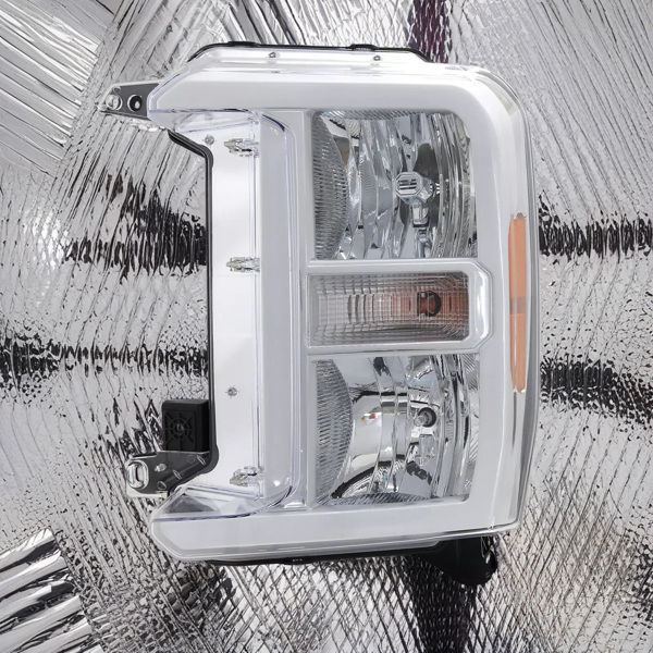镀铬，适用于 2023-2024 款福特 F250 F350 SuperDuty 卤素大灯总成（左）-14