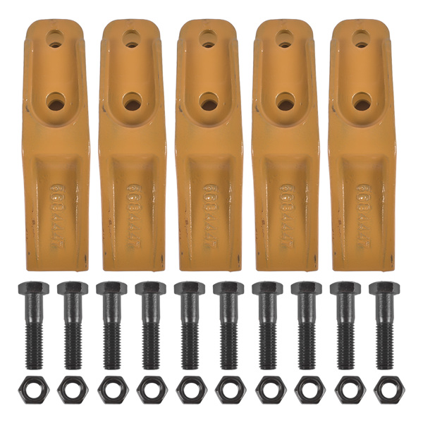 斗齿 6684447 Skid Steer Bucket Teeth 5PK with Bolt & Nuts 10PK 1A1460 1F7958 Fit for 5/8" Bucket Lip-7