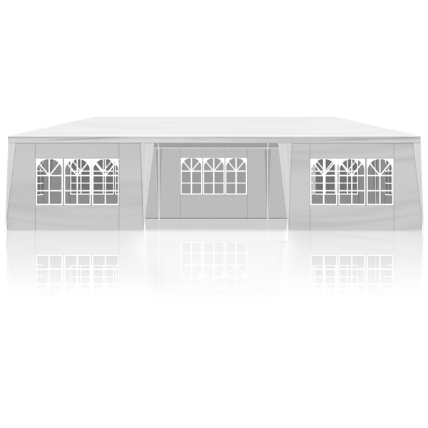 10*30ft  白色 7围  仿折叠棚  7窗  PE布 喷塑铁管-1