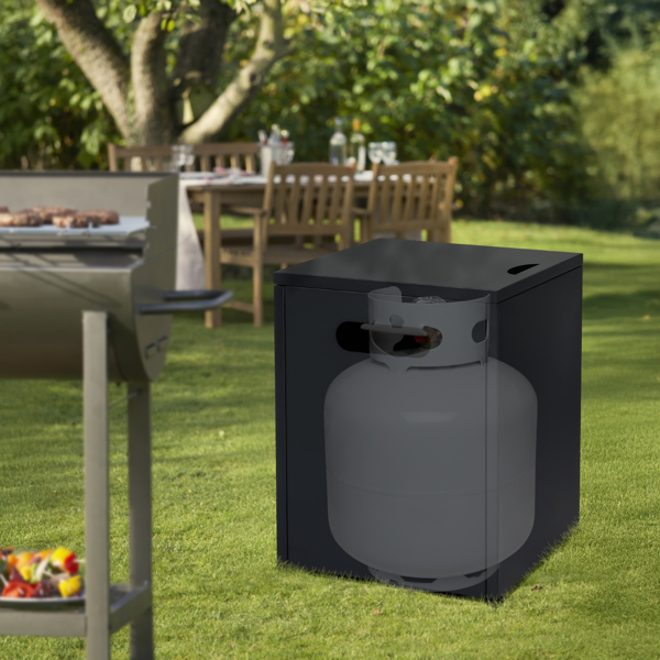 41*41*50.5cm 方形 黑色 翻盖 燃气收纳 庭院铁边桌-10