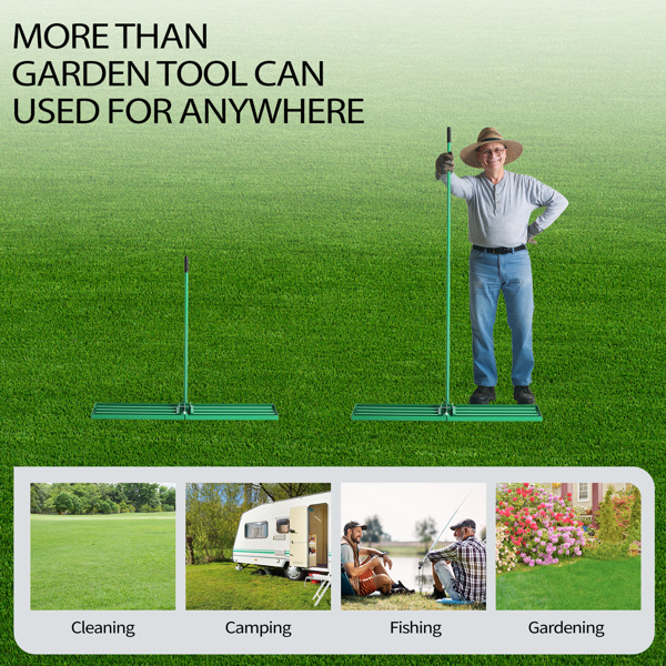 30*9.8*75inch 绿色草坪平整器 杆子拆装 铁 杆式工具-5